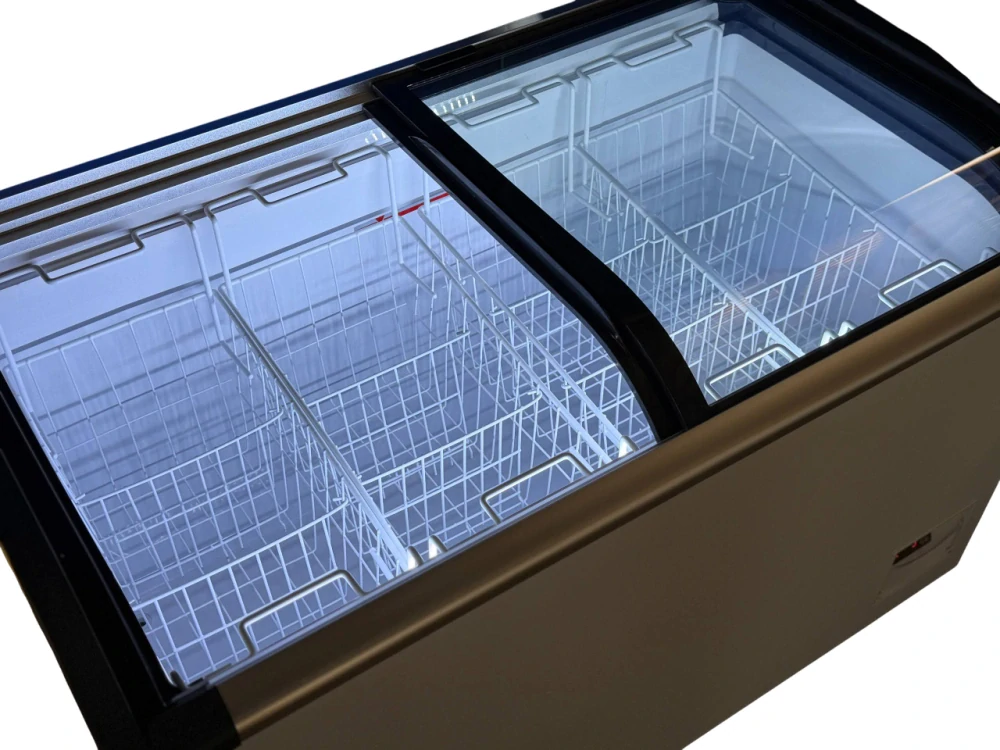 Pultový mrazák - 1250×675 mm - 400L - s posuvnými skleněnými víky