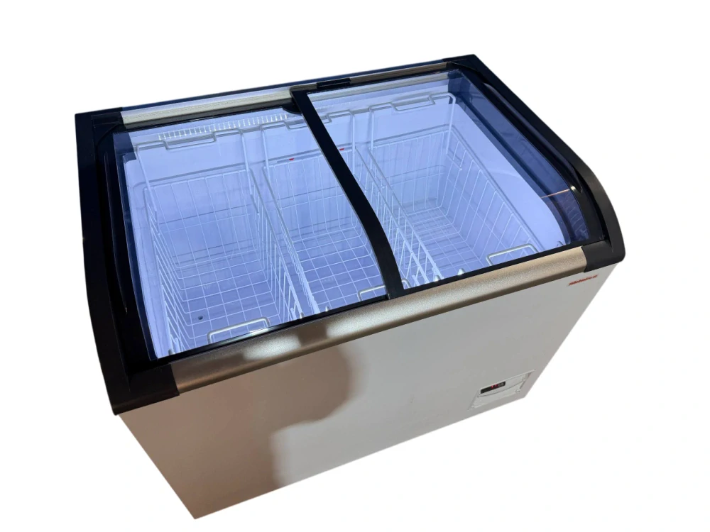 Pultový mrazák - 1000×675 mm - 300L - s posuvnými skleněnými víky