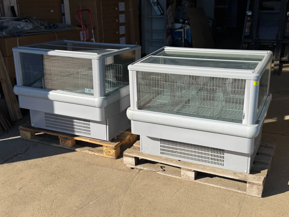 Prosklený pultový mrazák 110x82x87cm