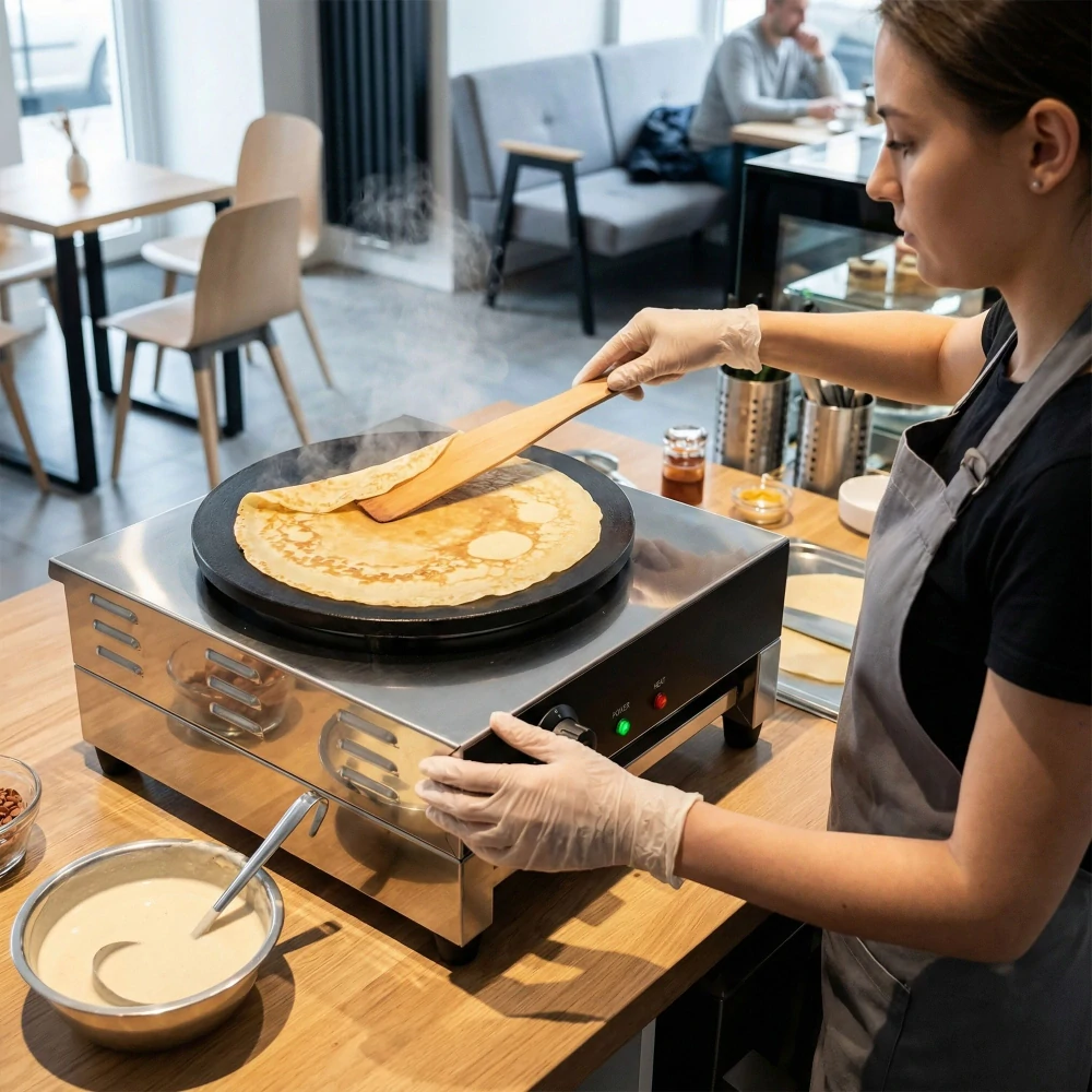 Palačinkovač - manuální ovládání - s 1 plotýnkou - Ø 400 mm