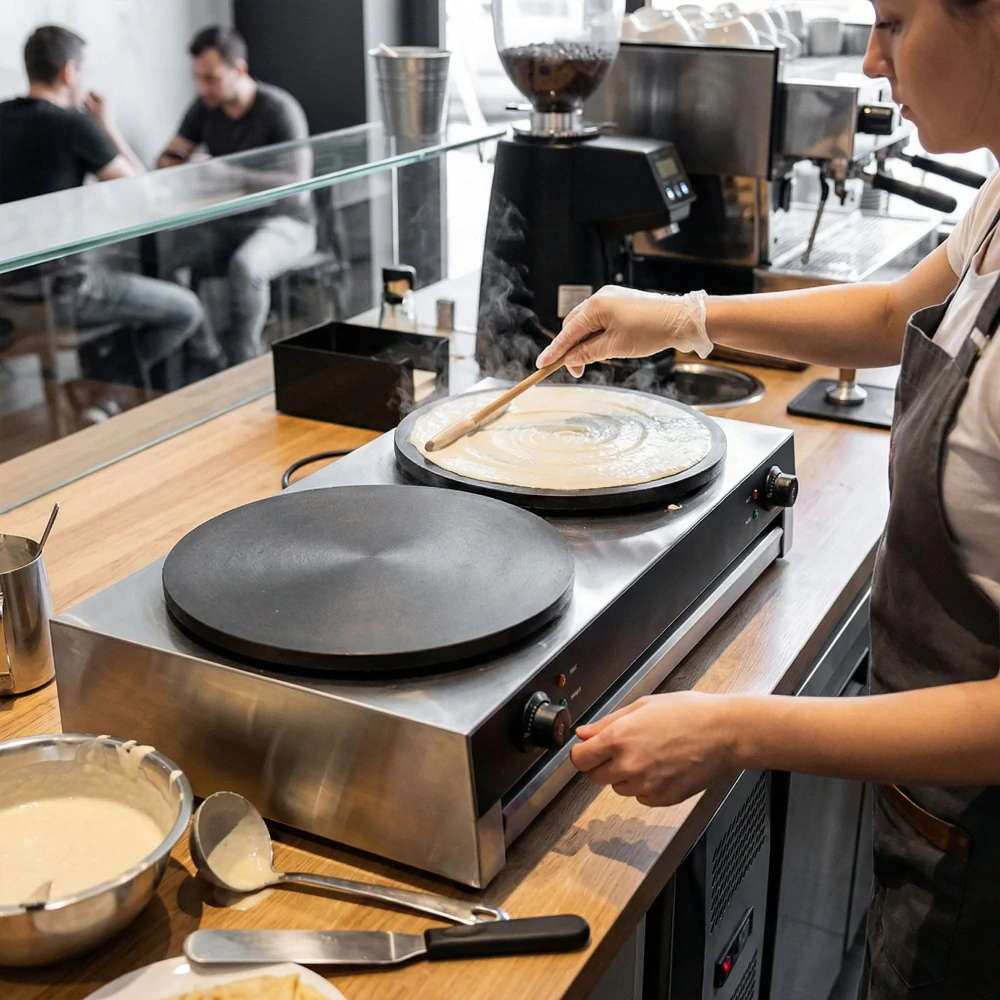 Palačinkovač - manuální ovládání - se 2 plotýnkami - Ø 400 mm