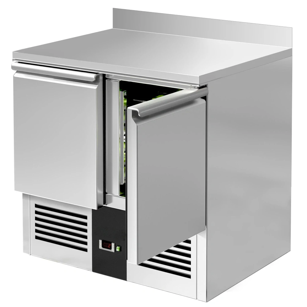 Chladicí stůl PREMIUM - 900x700 mm - se 2 dveřmi - zadní lištou