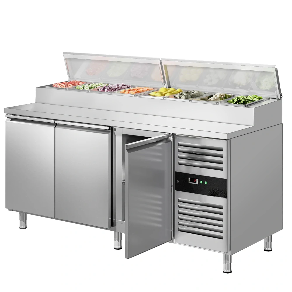 ** Obrázek se může mírně lišit od originálu. Přípravný chladicí stůl PREMIUM - 2020 mm - 3 dveře - pro 10× GN 1/3
