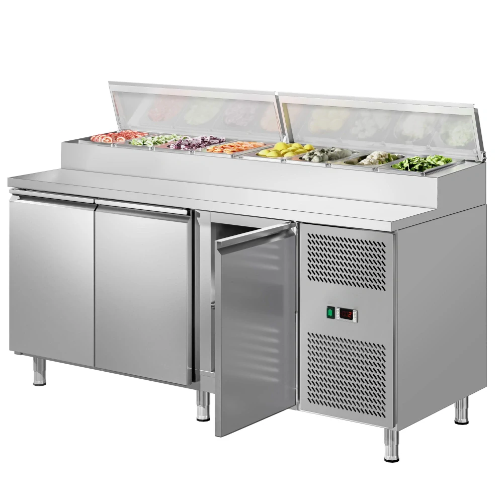Přípravný stůl ECO - 1795 mm - 3 dveře - pro 8× GN 1/3
