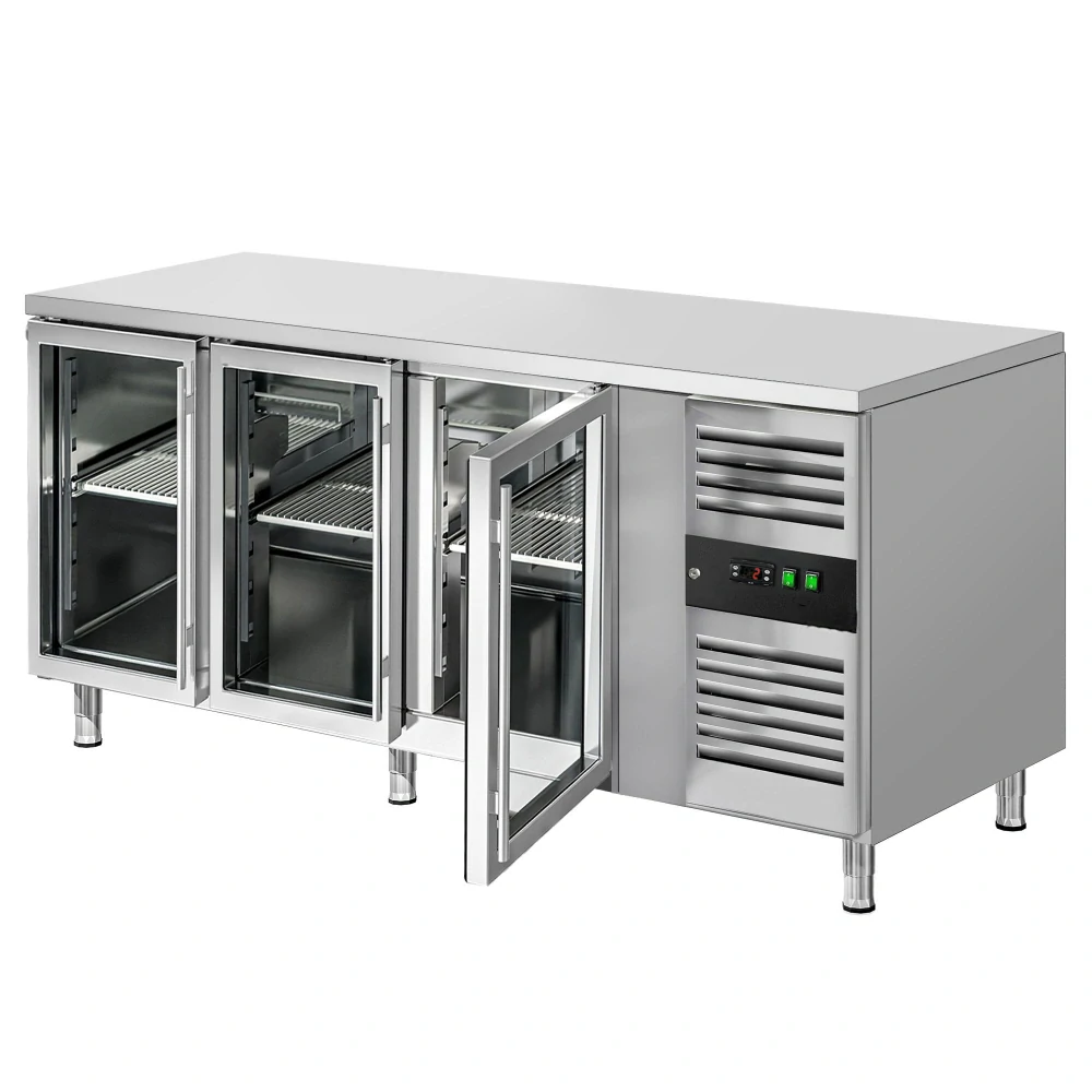 Chladicí stůl ECO - 1800x700 mm - Se 3 skleněnými dveřmi