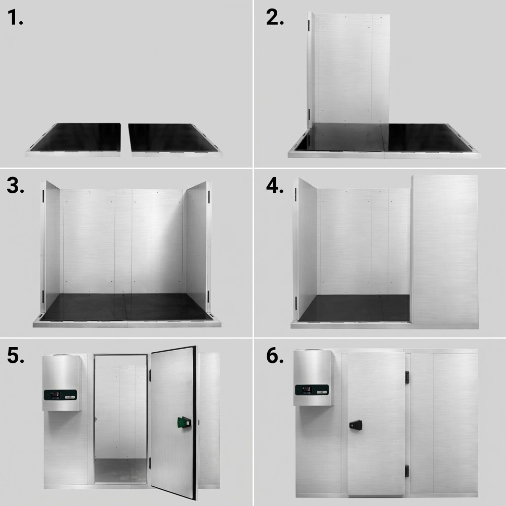 Nerezový mrazicí box - 1800x1500 mm - 3,47 m³ - vč. mrazicí jednotky a lamel