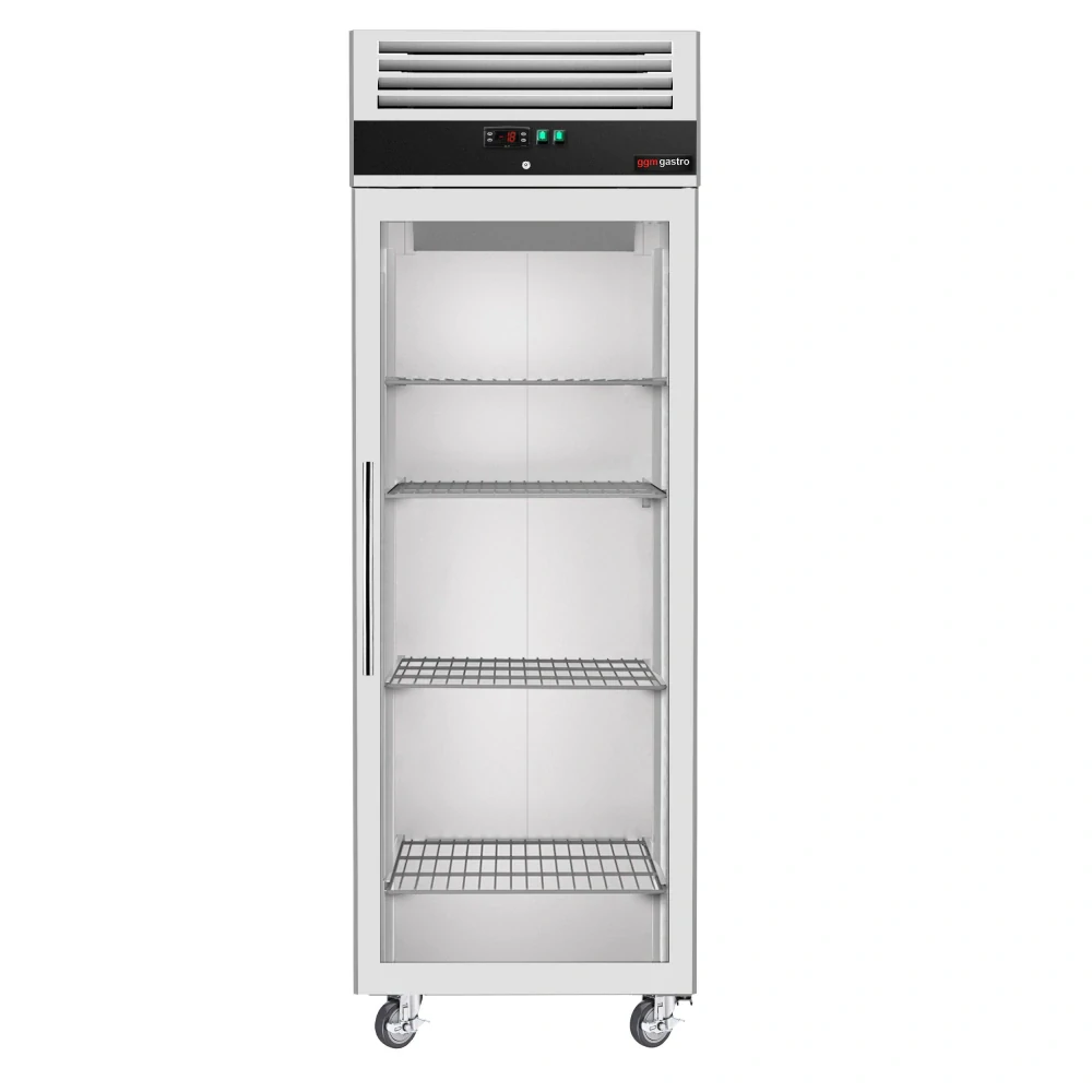 Nerezová mrazicí skříň ECO - 600 L - s 1 prosklenými dveřmi