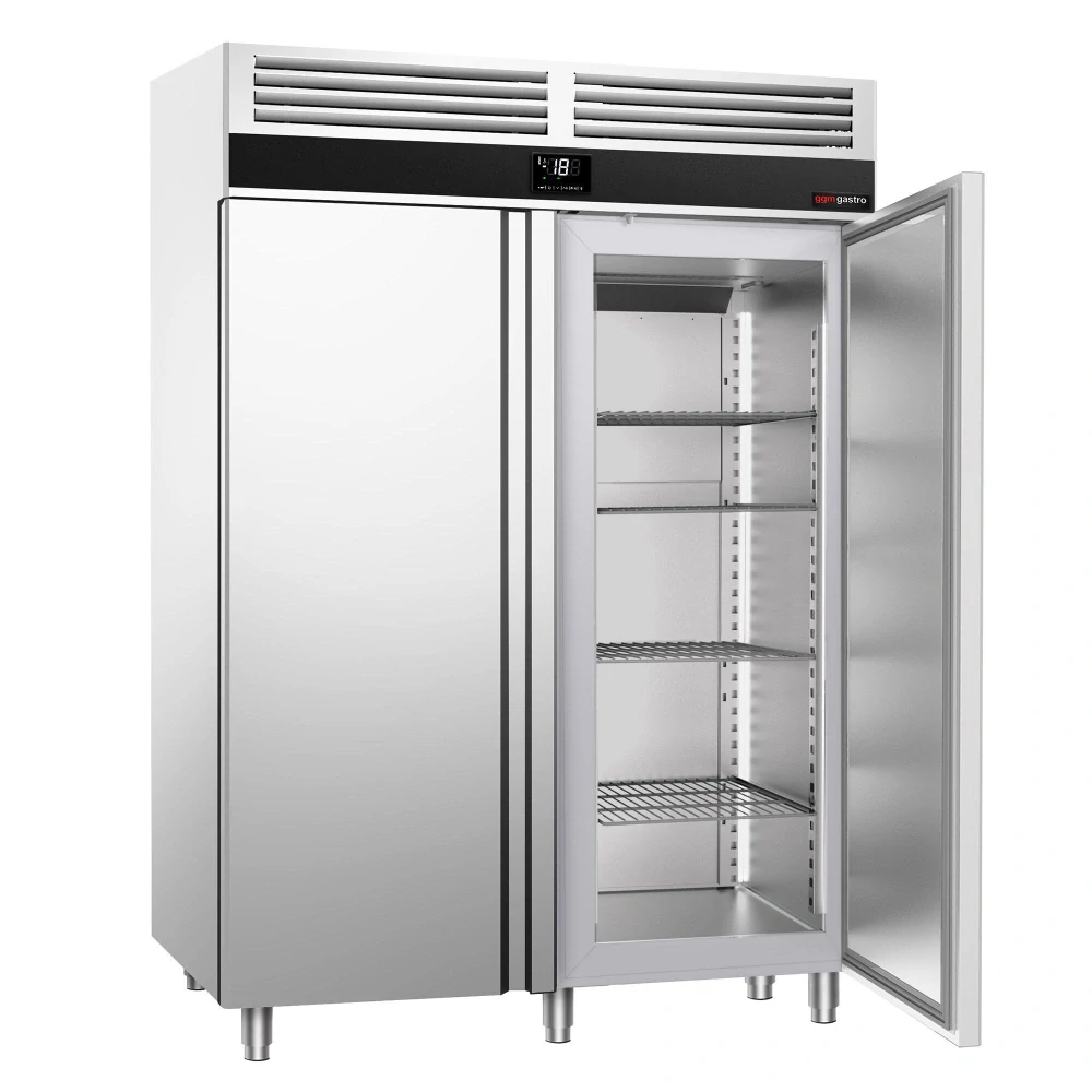 Nerezová mrazicí skříň PREMIUM - GN 2/1 - 1400 L - se 2 dveřmi