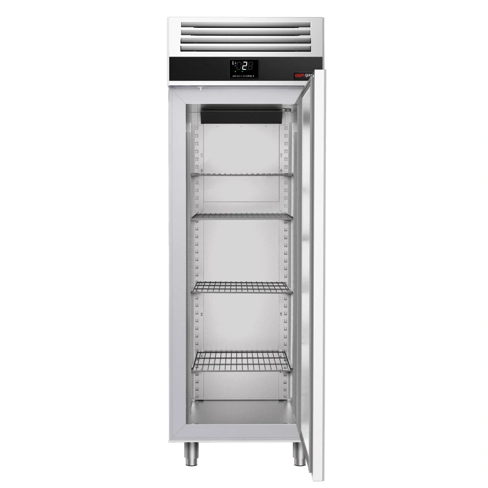 Lednice Nerezová ocel PREMIUM - GN 2/1 - 700 mm - 700 l - až +8 °C - s 1 dveře - Digitální termostat (EVCO; možnost záznamu teplot); Samočíselné dveře…