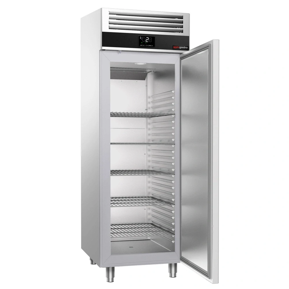 Nerezová chladicí skříň PREMIUM - GN 2/1 - 700 mm - 700 l - až +8 °C - s 1 dveře - Samozavírací dveře; Ventilované chlazení; Automatické odmrazování;…