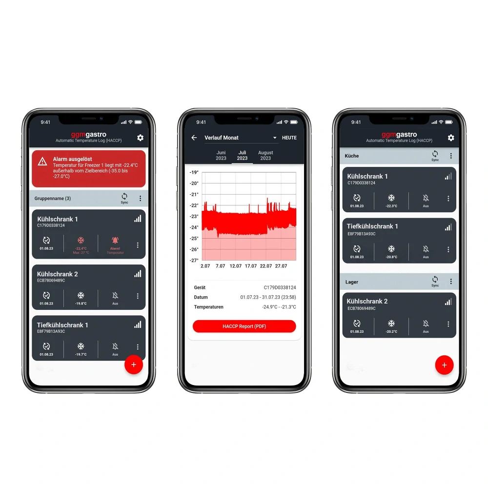 Bluetooth monitoring a záznam teploty pro chladicí zařízení (HACCP) - s aplikací GGM Thermometer
