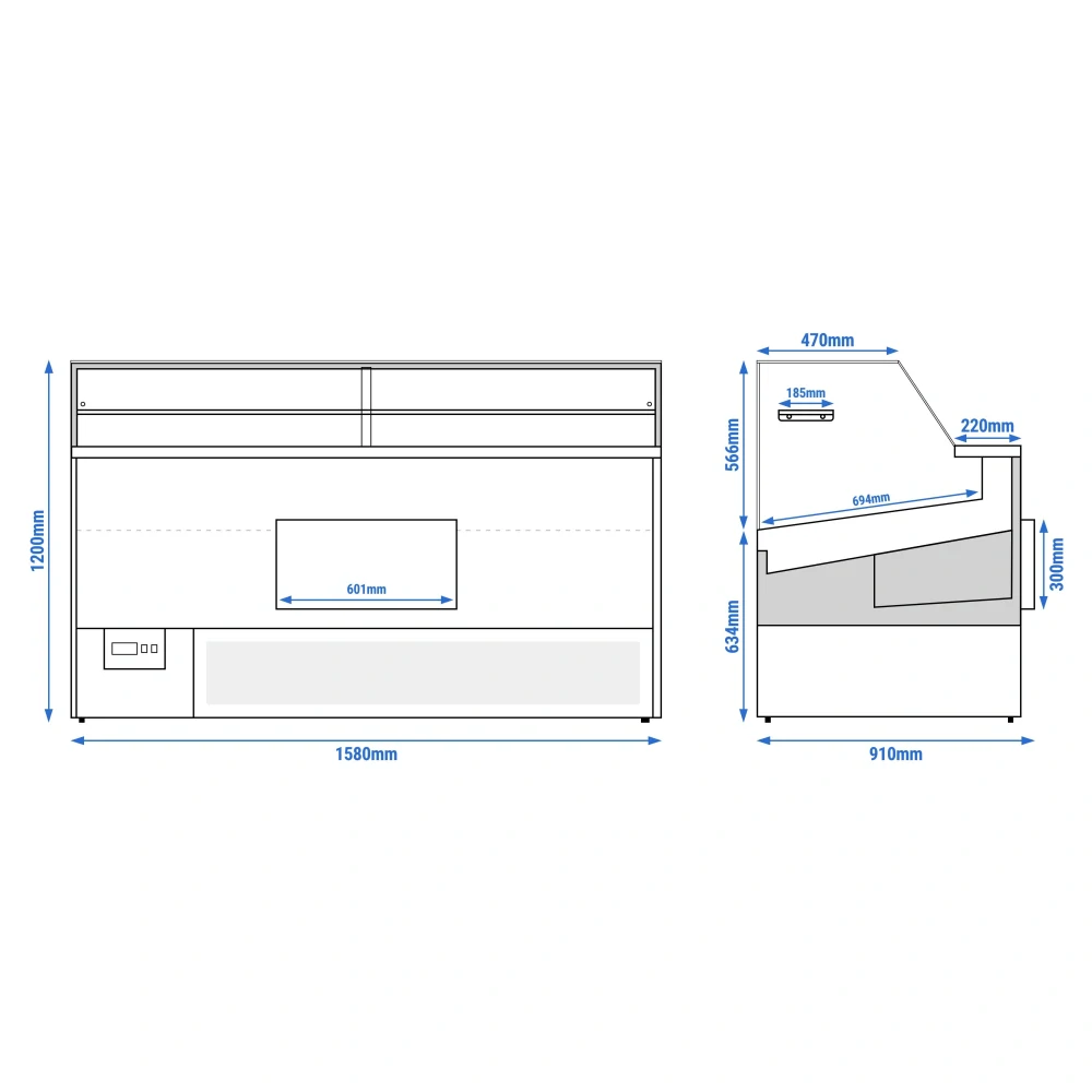 Chladicí pult - 1940 mm - 380L - s LED osvětlením a 1 policí