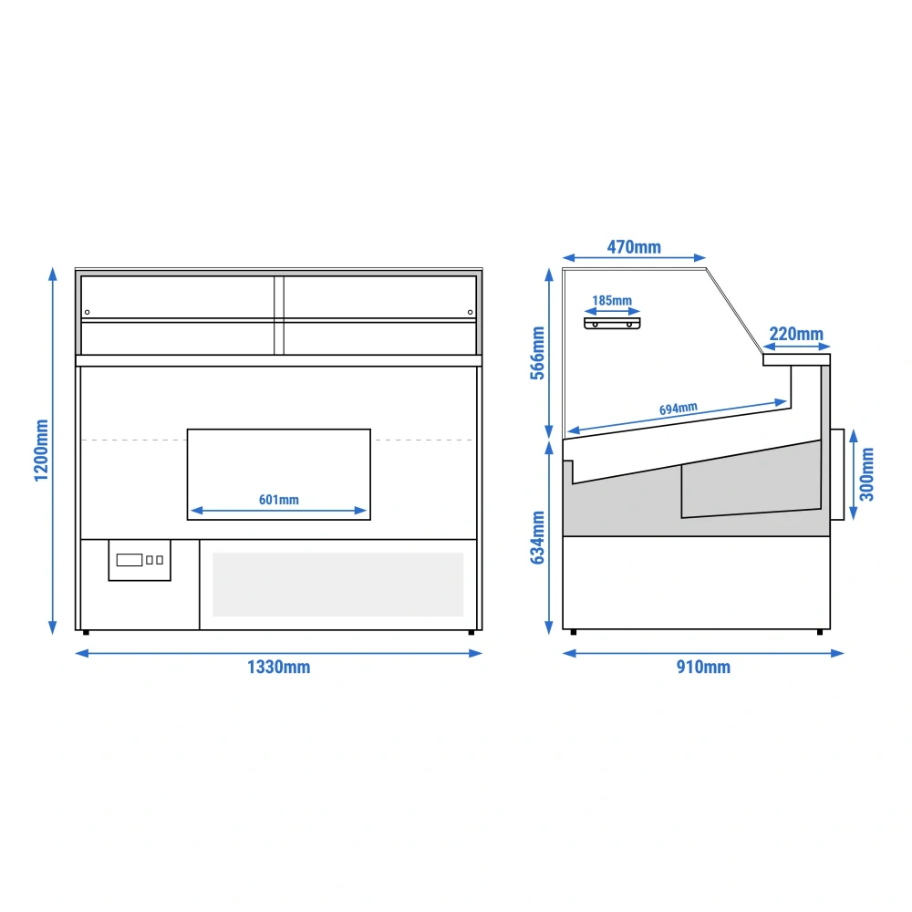 Chladicí pult - 1330 mm - 250L - s LED osvětlením a 1 policí