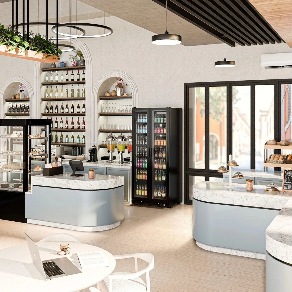 Lednice na nápoje - 898L - bezrámový design - 2 skleněné dveře