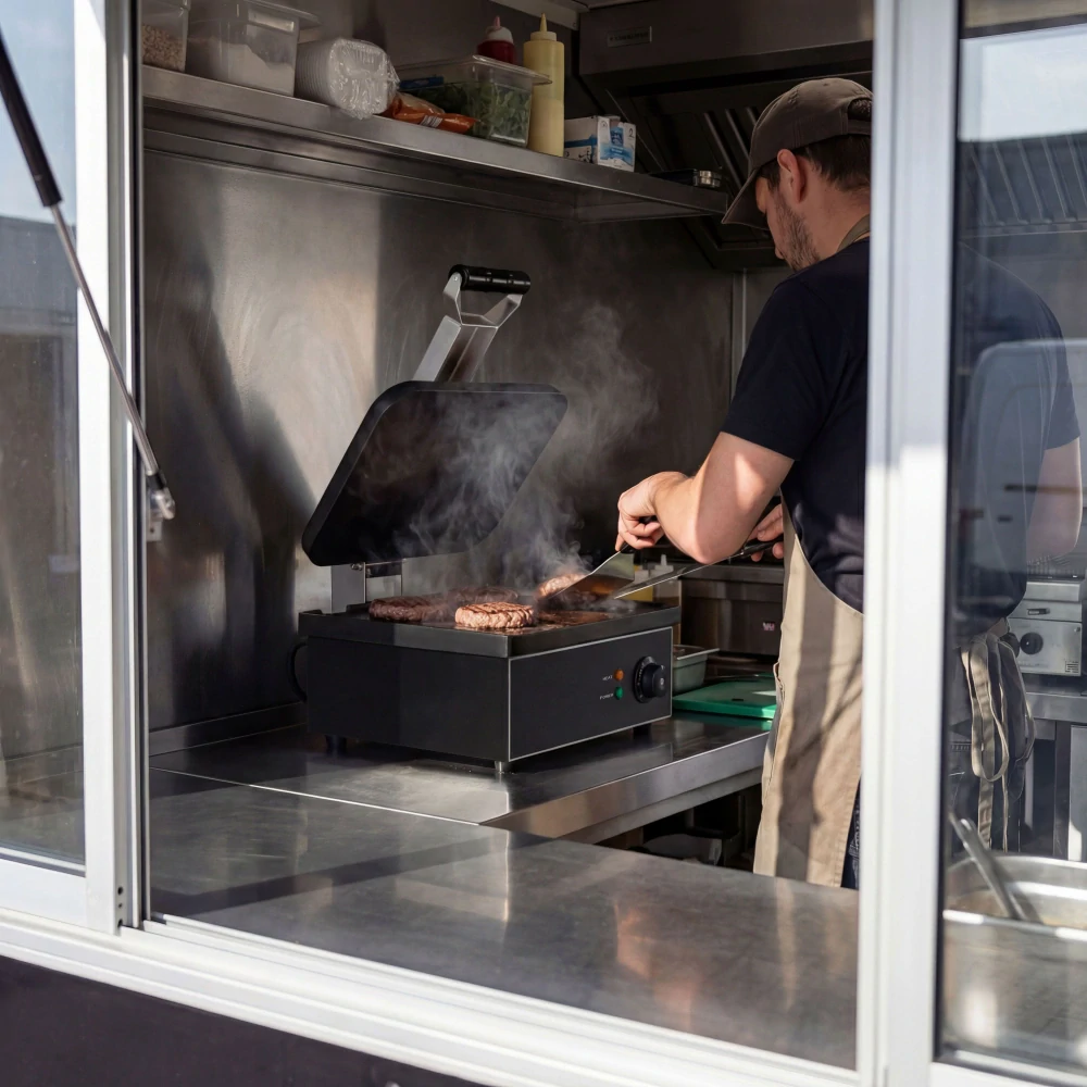 Kontaktní gril - horní + spodní hladká část | Stolní gril | Multigril | Elektrický gril