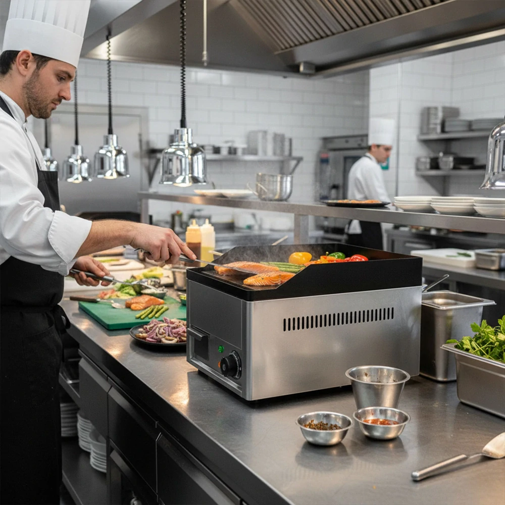 Elektrická grilovací deska - 2,2 kW - hladká