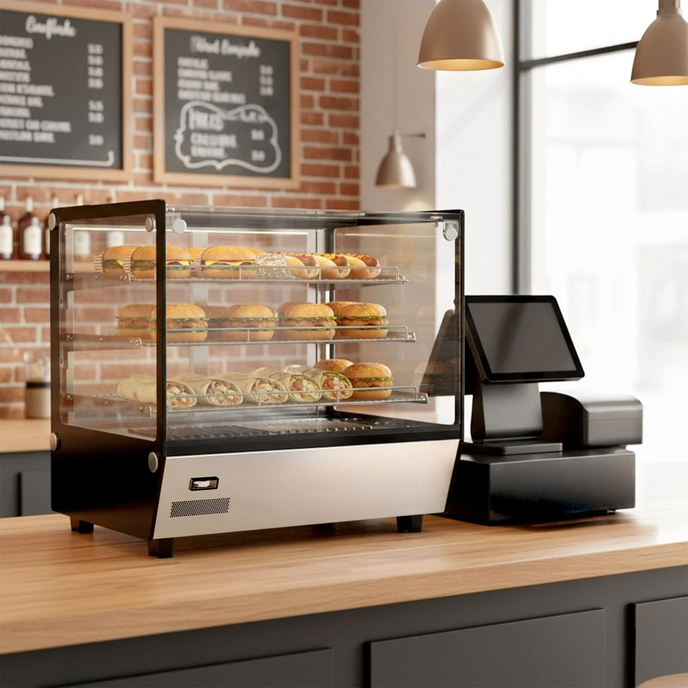 Komerční vyhřívaná vitrína – 702 mm – 1,1 kW – se 3 policemi