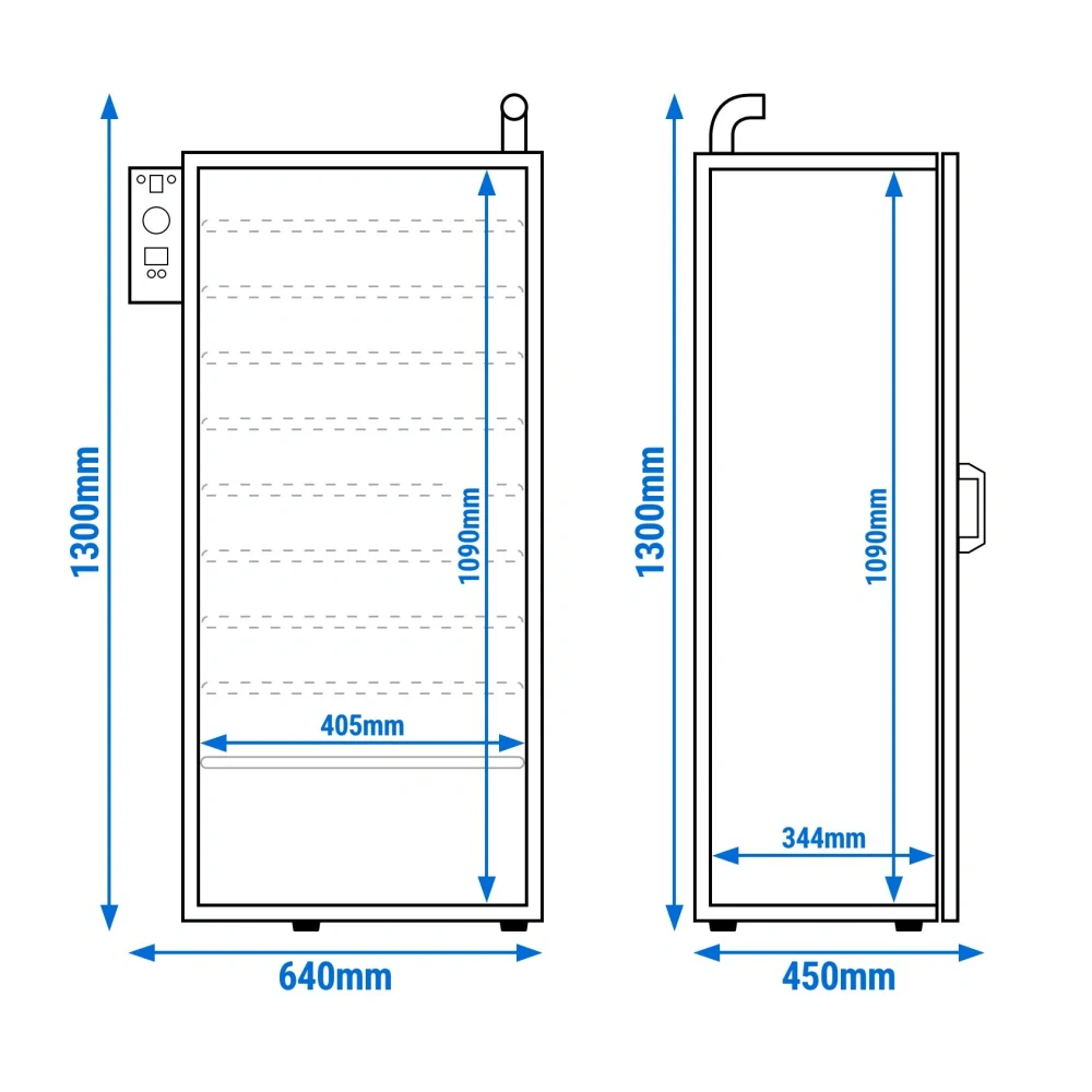 Udírna - digitální - 500x447x1295 mm - s 8 policemi
