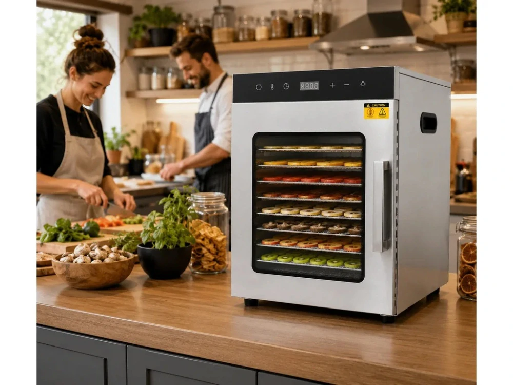 Sušička potravin s 10 nerezovými rošty – 800 W – 30 až 90 °C