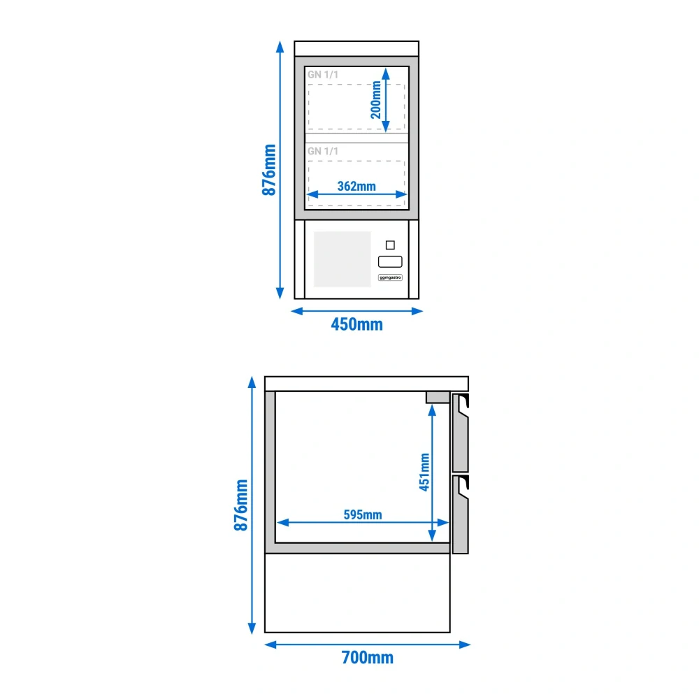 Chladicí stůl ECO - 450x700 mm - se 2 zásuvkami