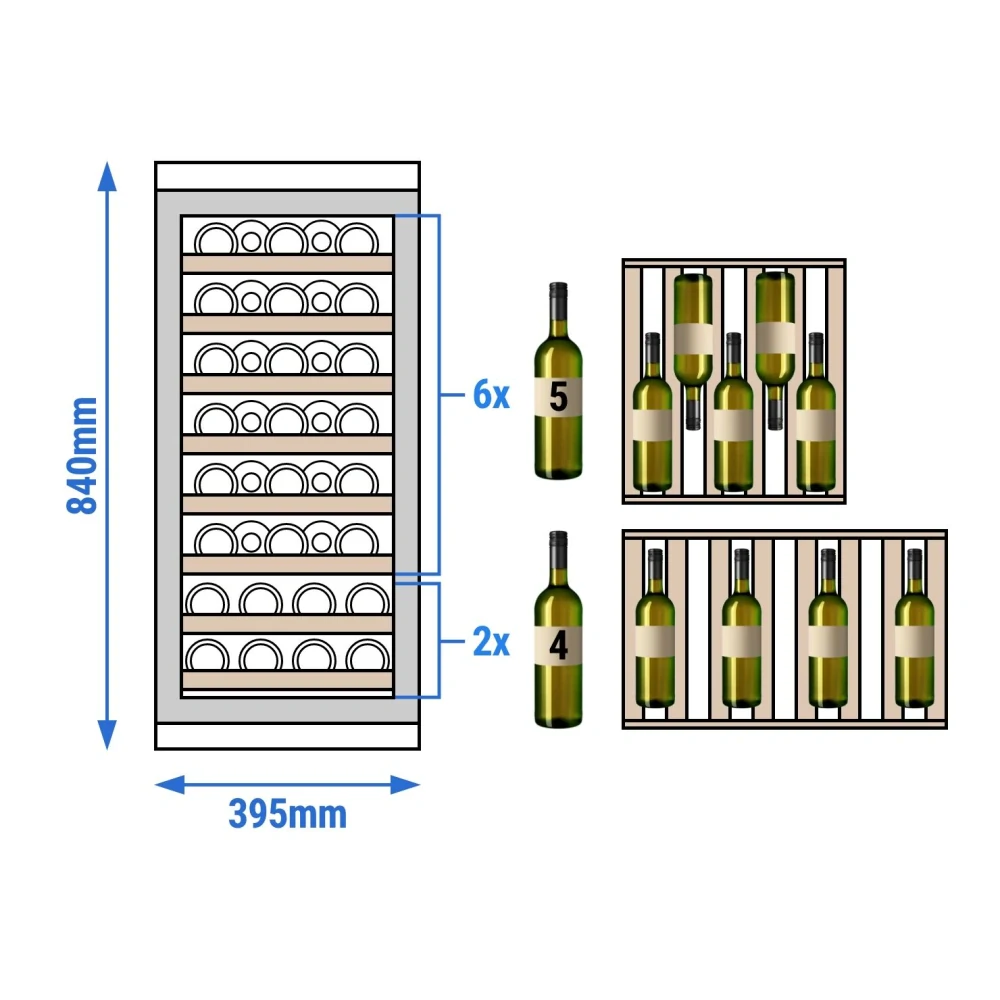 Vinotéka / Chladnička na víno - 1 klimatická zóna - 100 L - max. 38 lahví
