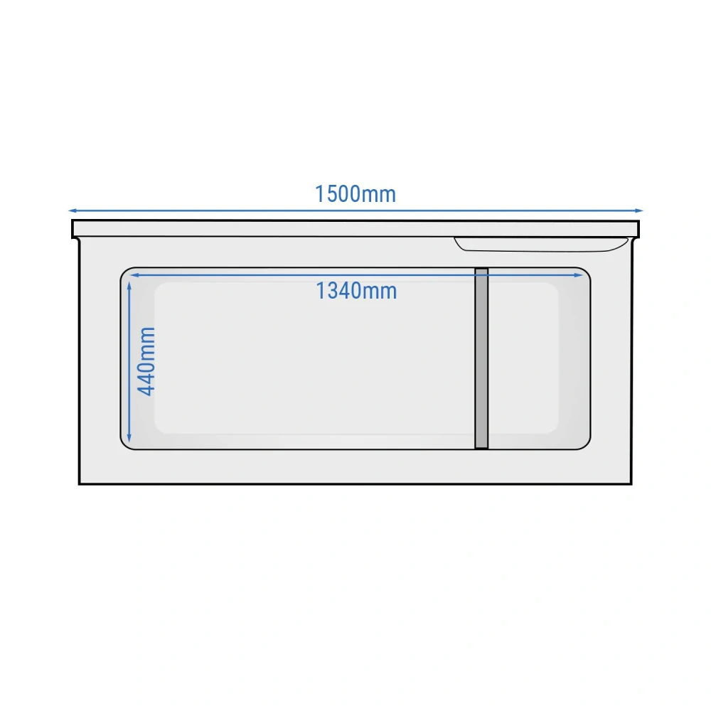 Truhlicový mrazák profi - 1500 mm - 402 l - Plastové víko - vč. dělicí stěny