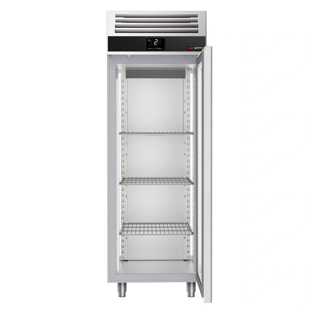 Nerezová skladovací lednice PREMIUM - 700 L - s 1 prosklenými dveřmi