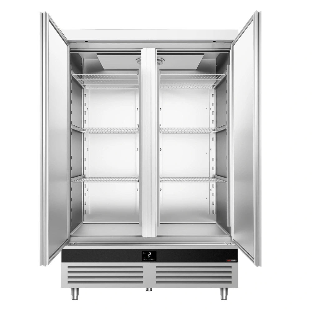 Nerezová chladicí skříň PREMIUM - GN 2/1 - 1 400 mm - 1400 l - až +8 °C - s 2 dveře