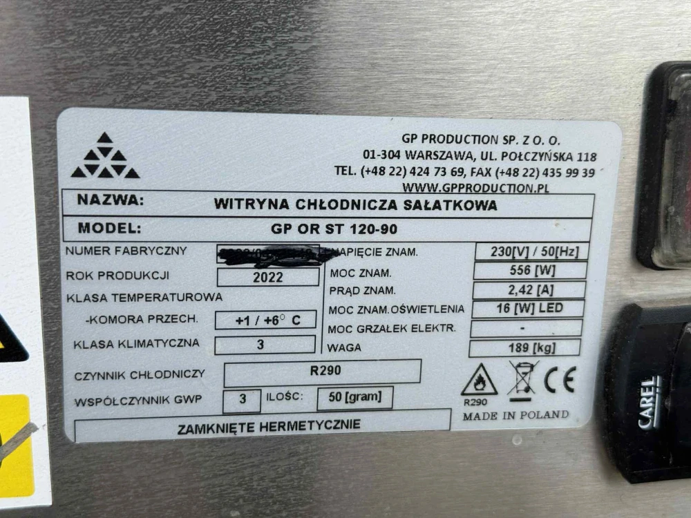 Chladicí stůl (saladeta) 120x90x140cm