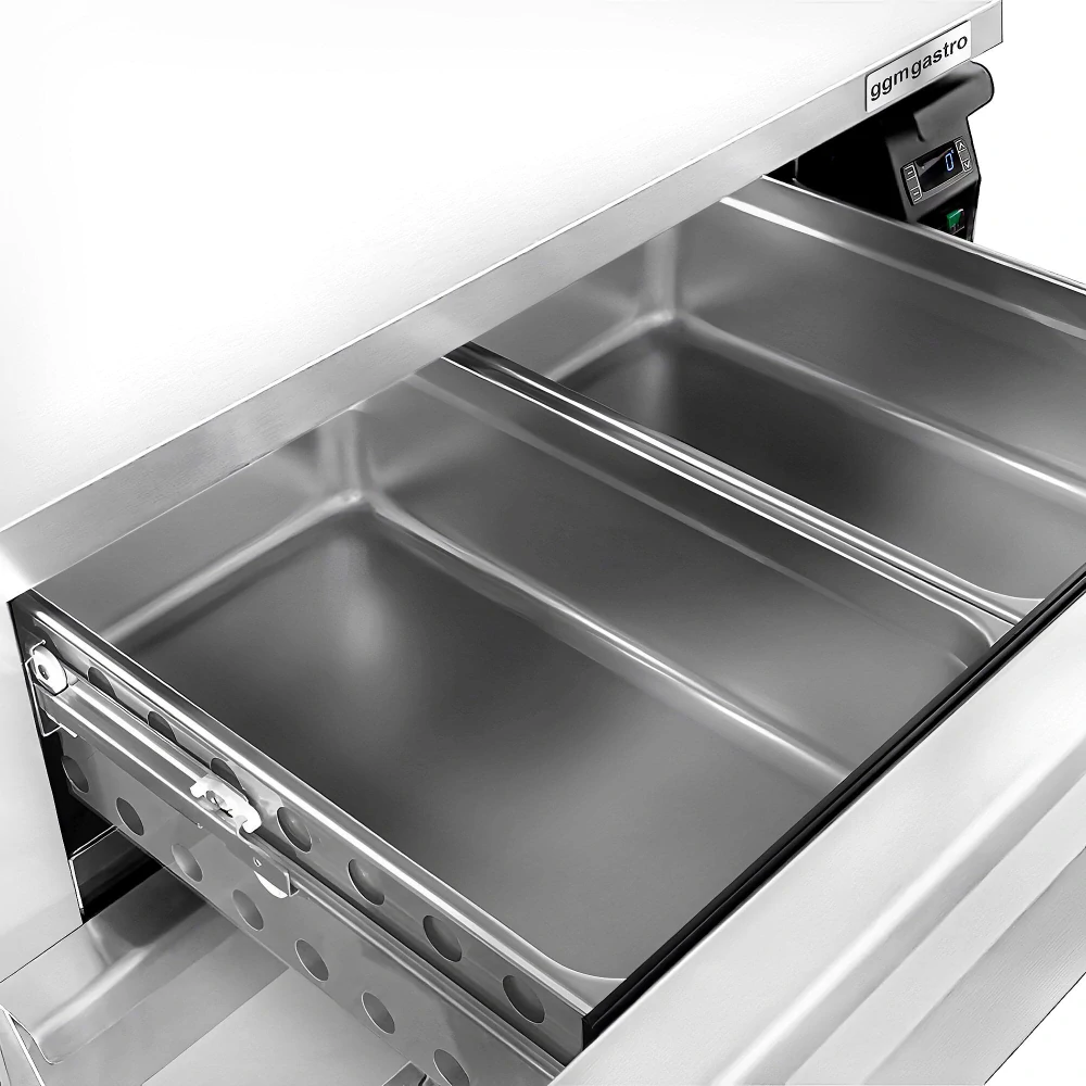 Kombinovaný chladicí/mrazicí stůl −22 až +8 °C - 905 mm - 1 zásuvka - 2x GN 1/1 - Pro CZ - vč. ohřívače hranolků