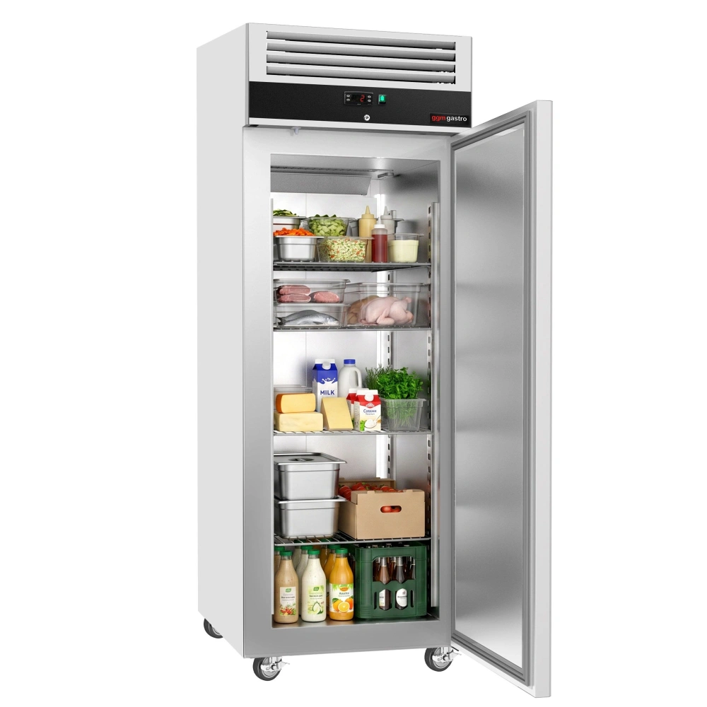 Nerezová skladovací lednice ECO - 600 L - s 1 dveřmi