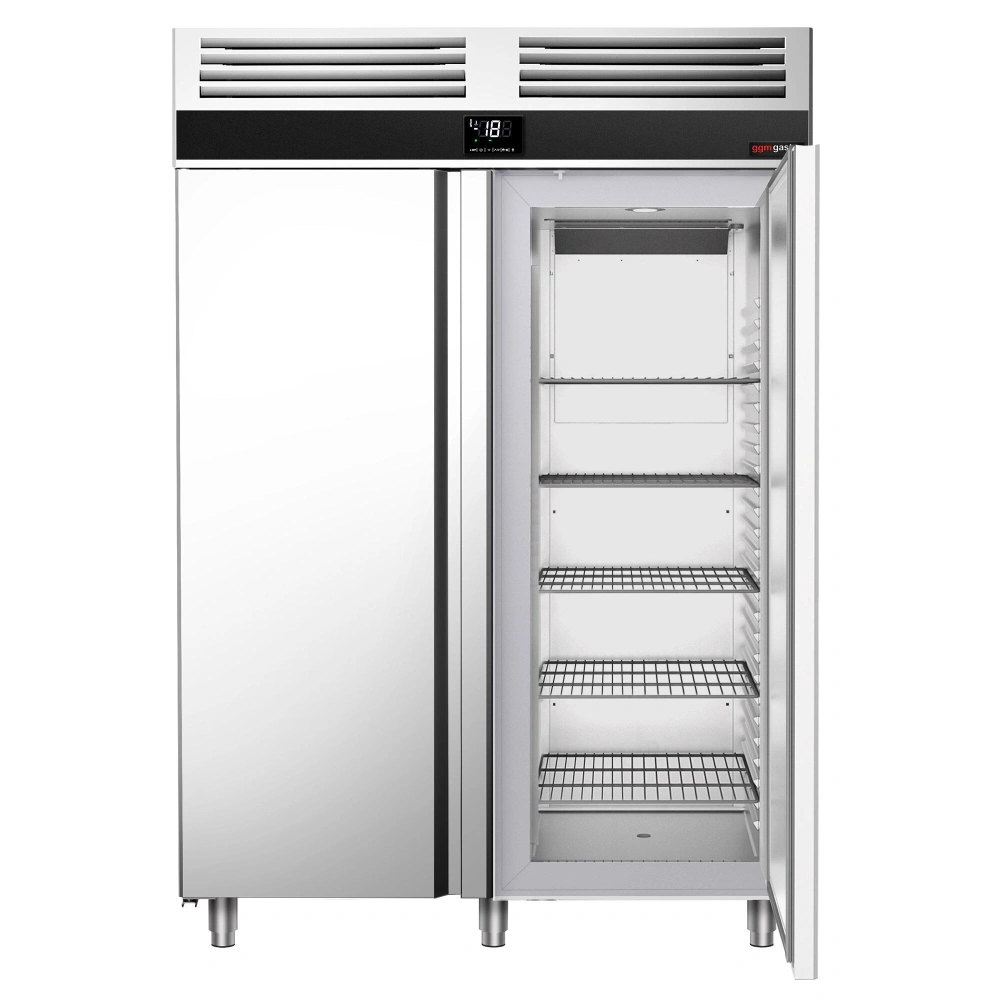 Nerezová mrazicí skříň PREMIUM - GN 2/1 - 1400 L - se 2 dveřmi