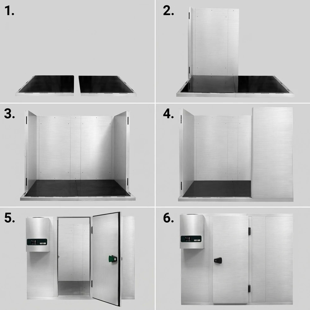 Nerezový mrazicí box - 2100x1500 mm - 4,14 m³ - vč. mrazicí jednotky a lamel