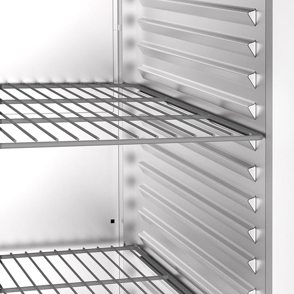 Nerezová chladicí skříň PREMIUM - GN 2/1 - 700 mm - 700 l - až +8 °C - s 1 dveře - Samozavírací dveře; Ventilované chlazení; Automatické odmrazování;…