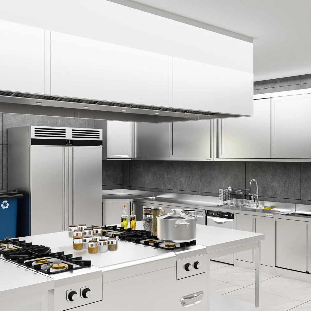 Nerezová skladovací lednice ECO - GN 2/1 - 1400 L - s 2 dveřmi
