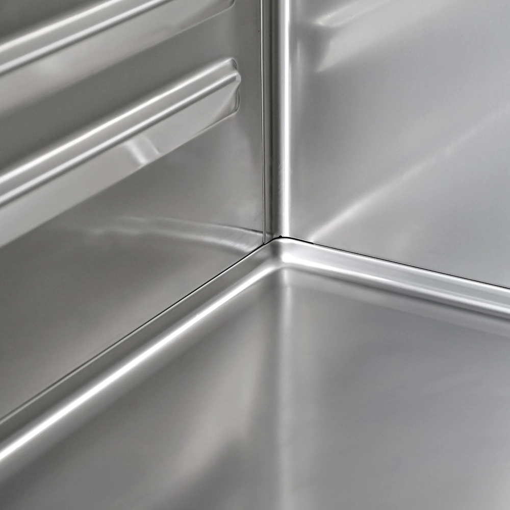 Nerezová chladicí skříň PREMIUM - GN 2/1 - 686 mm - 500 l - až +10 °C - s 1 dveře - Digitální termostat; LED osvětlení; Ventilované chlazení;…
