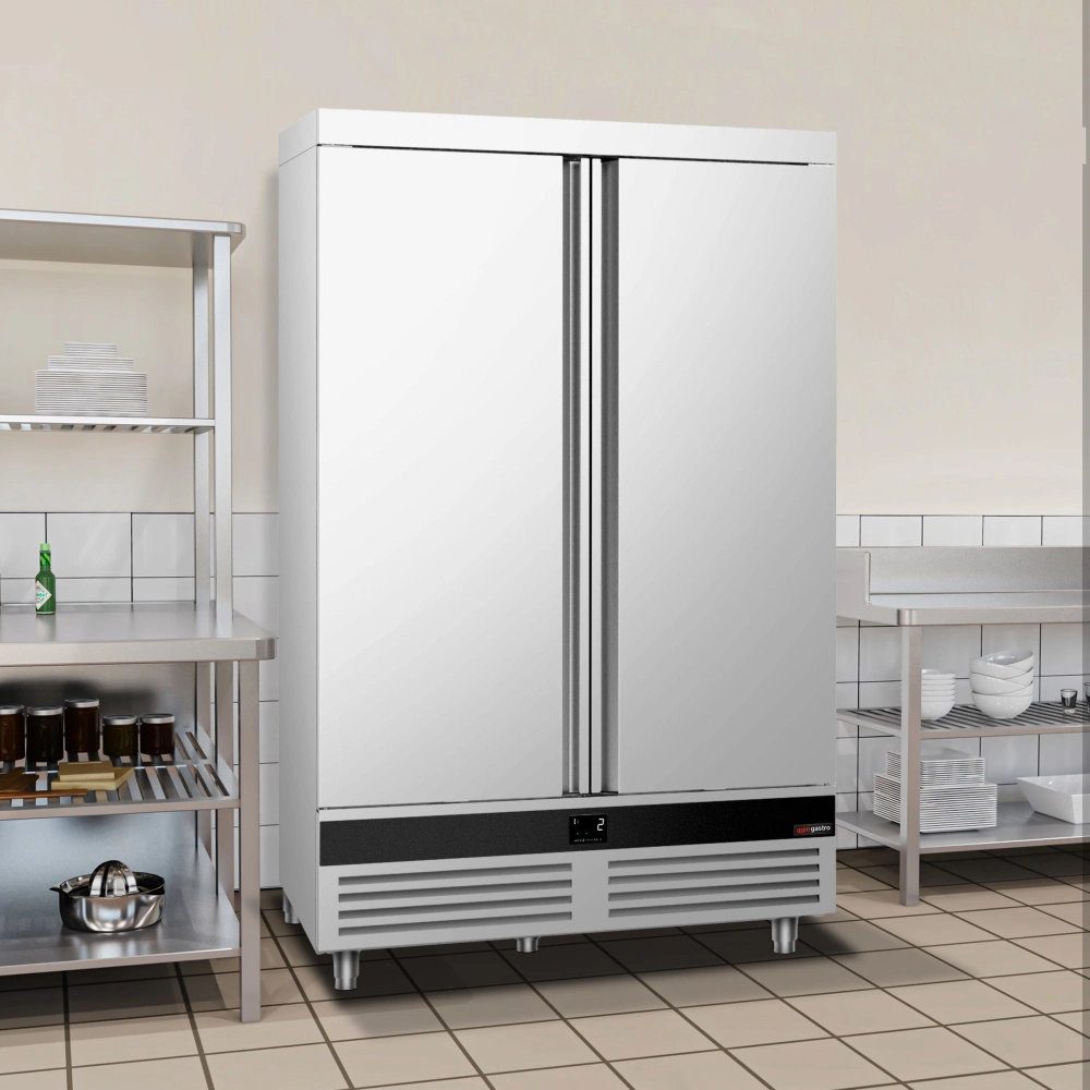 Nerezová skladovací lednice PREMIUM - 1200 L - s 2 dveřmi