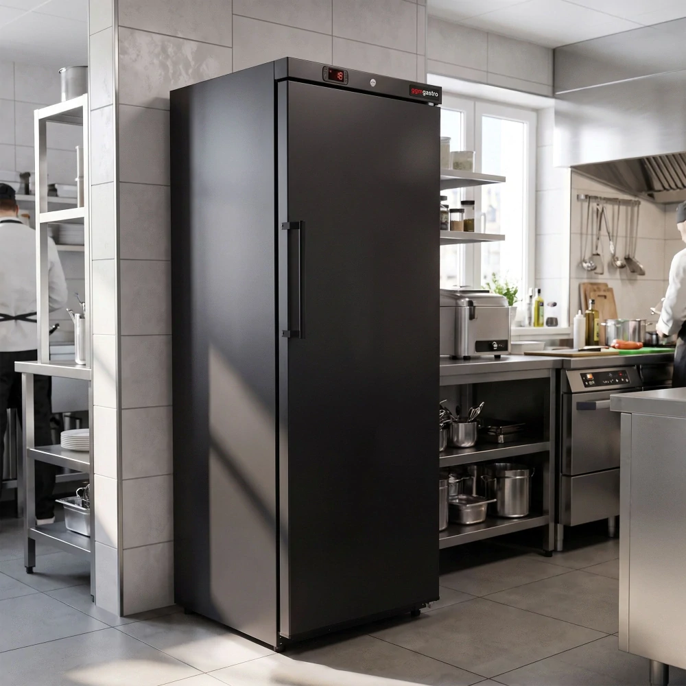 Nerezová mrazicí skříň ECO - 400 l - s 1 dveřmi - černá