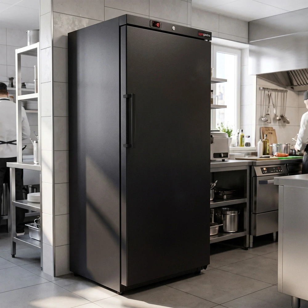 Nerezová mrazicí skříň ECO - 600 l - s 1 dveřmi - černá