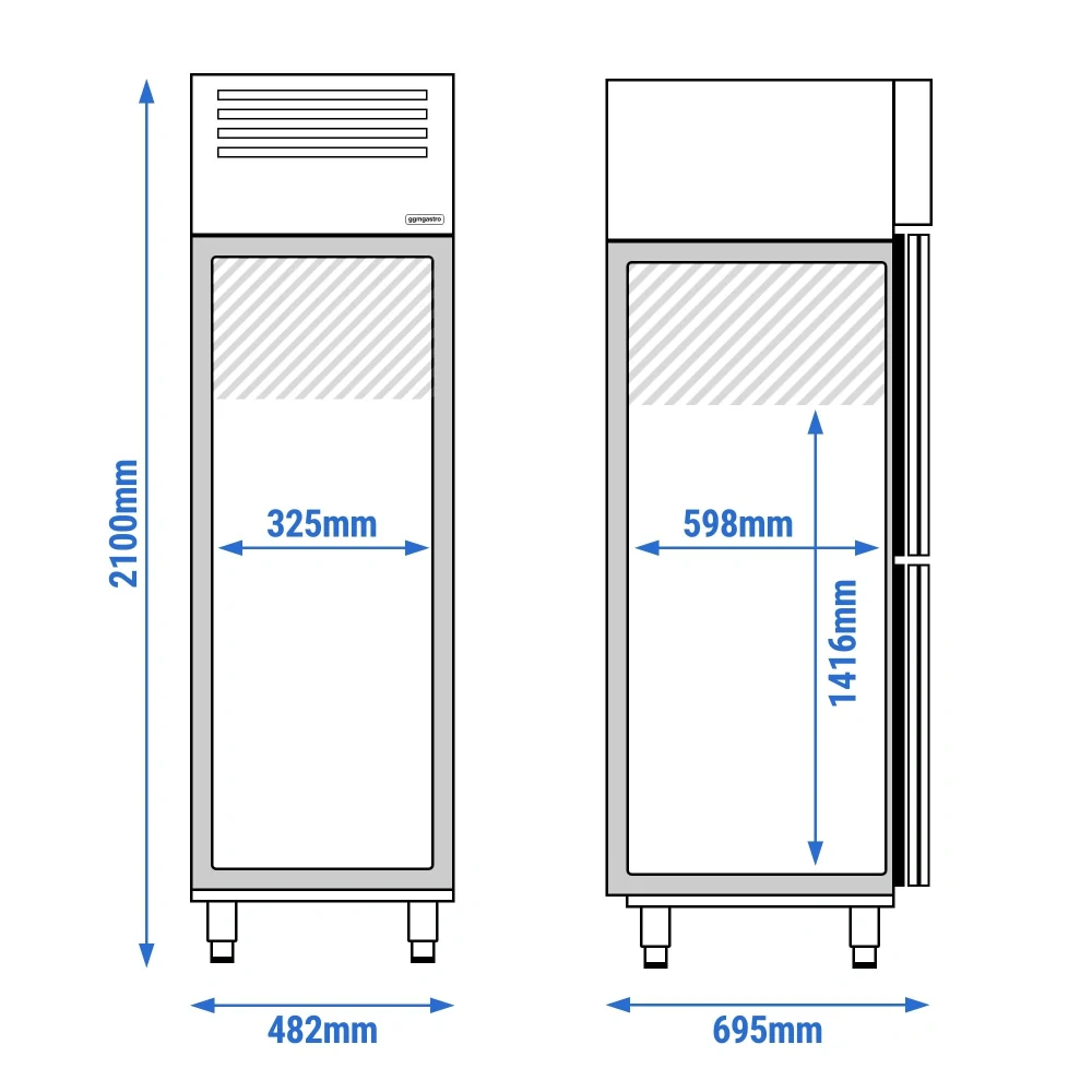 Nerezová chladicí skříň PREMIUM PLUS - GN 1/1 - 325 L - Se 2 dveřmi