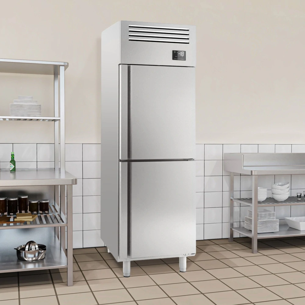 Nerezová mrazicí skříň Premium PLUS - GN 2/1 - se 2 polovičními dveřmi