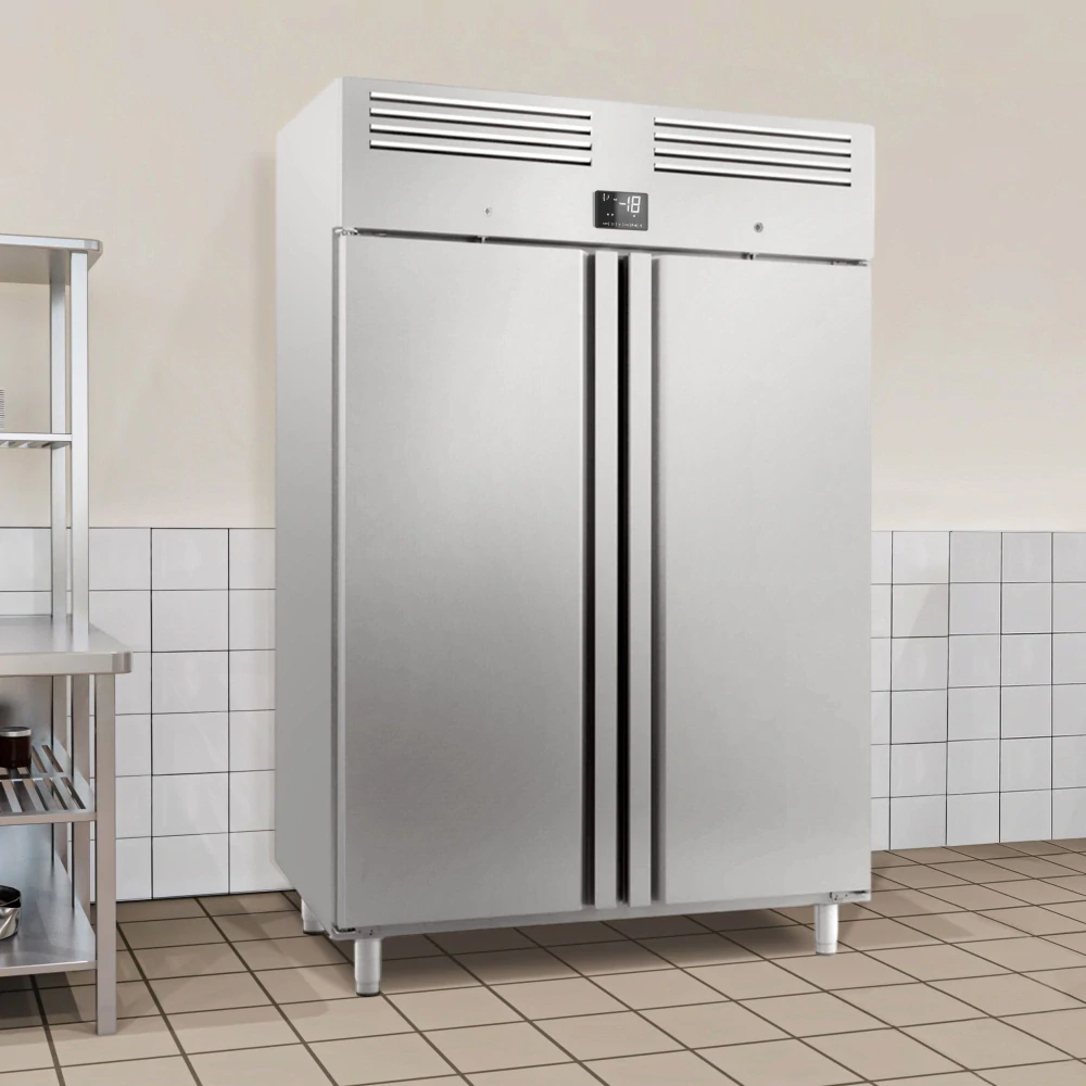 Nerezová mrazicí skříň Premium PLUS - GN 2/1 - 1240 L - se 2 dveřmi