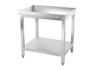 Nerezový prostorový stůl s policí 60x70x85cm