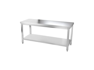Nerezový prostorový stůl s policí 100x60x85cm