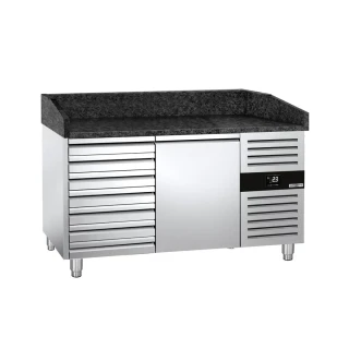 Chladicí stůl na pizzu PREMIUM - 1500x800 mm - se 1 dveřmi a 7 zásuvkami