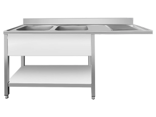 Nerezový dvojdřez vlevo s prostorem na myčku 160x60x87cm