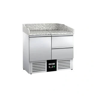 Chladicí stůl na pizzu PREMIUM - 935x700 mm - se 1 dveřmi a 2 zásuvkami