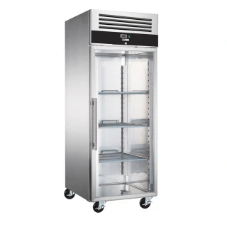Nerezový pekárenský mrazák PREMIUM - EN 600x800 - 662 l - 1 prosklené dveře, vodicí lišty a rošty