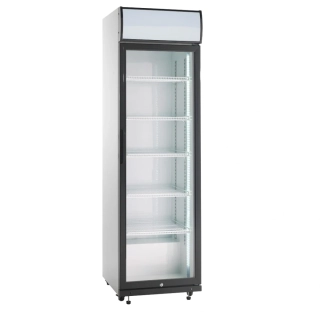 Prosklená chladicí lednice 362 l s LED osvětlením
