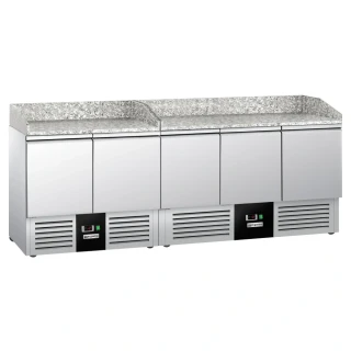 Chladicí stůl na pizzu PREMIUM - 2300x700 mm - se 5 dveřmi